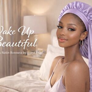 Purple Satin Hair Bonnet